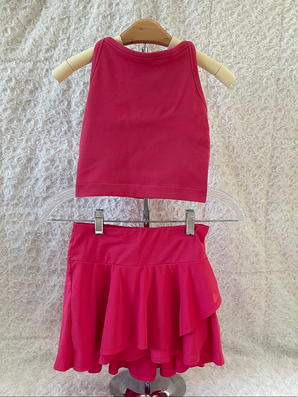 all in motion Hot Pink Tank Top & Layered Skirt Set